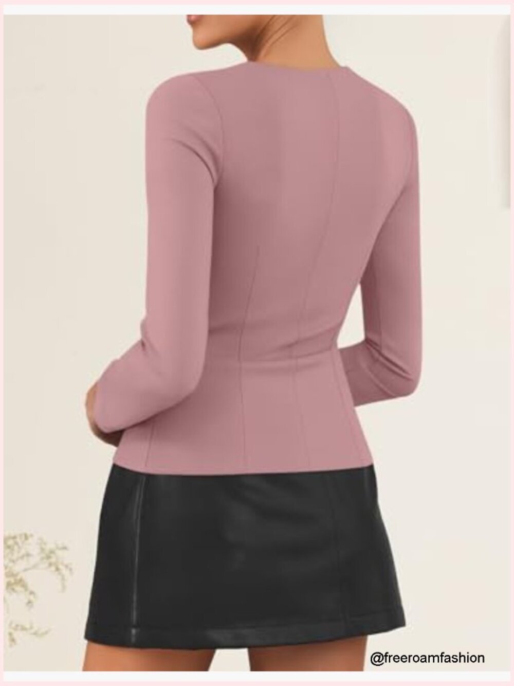 Women's Square Neck Fitted Blazer Long Sleeve Slim Fit Business Casual - Picture 3 of 7